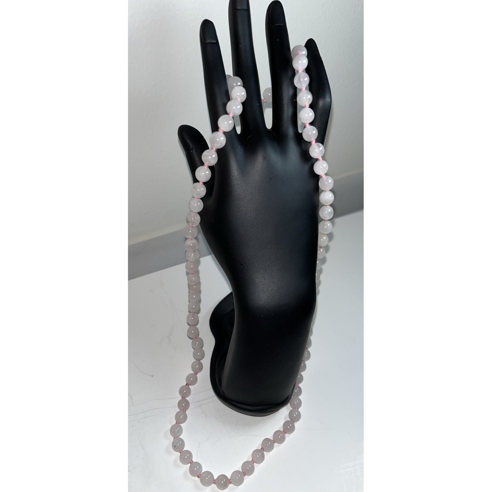 Necklace Jadeite Amethyst Knotted Beads Pink Luxury Angelic Romantic Pastel - Picture 3 of 4